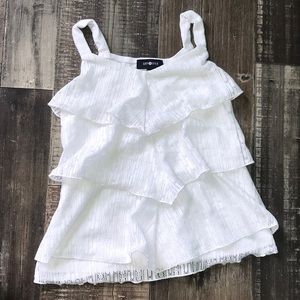 Amy Byer white ruffle shirt